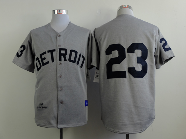 Men Detroit Tigers #23 Gibson Grey MLB Jerseys